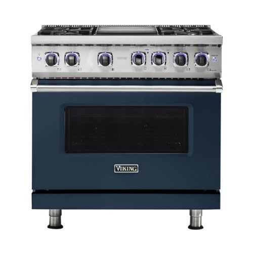 Viking - Professional 7 Series 5.6 Cu. Ft. Freestanding Dual Fuel LP Gas True Convection Range with Self-Cleaning - Slate blue