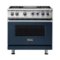 Viking - Freestanding 7 Series Dual Fuel Self-Clean 36"W Range - Slate Blue-Front_Standard