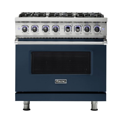 Viking - Professional 7 Series 5.6 Cu. Ft. Freestanding Dual Fuel True Convection Range with Self-Cleaning - Slate blue