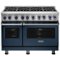 Viking - 48"W 7-Series Dual Fuel Self-Clean Range-8 Burners-LP - Slate Blue-Front_Standard
