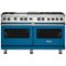 Viking - 5-Series Dual Fuel Self-Clean 60"W Sealed Burner Range - Alluvial Blue-Front_Standard