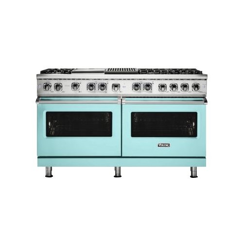 Viking - Professional 5 Series 9.4 Cu. Ft. Freestanding Double Oven Dual Fuel LP Gas Convection Range with Self-Cleaning - Bywater blue