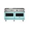 Viking - 5-Series Dual Fuel Self-Clean 60"W Sealed Burner Range - Bywater Blue-Front_Standard