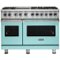 Viking - 48"W 7-Series Dual Fuel Self-Clean Range-6 Burners + Griddle - LP - Bywater Blue-Front_Standard