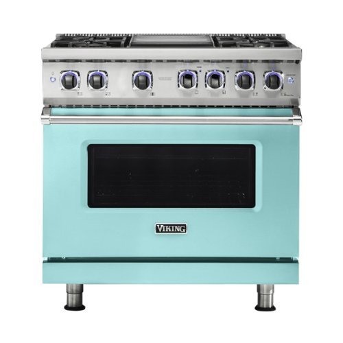 Viking - Professional 7 Series 5.1 Cu. Ft. Freestanding Gas Convection Range - Bywater blue