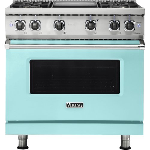 Viking - Professional 5 Series 5.1 Cu. Ft. Freestanding LP Gas Convection Range - Bywater blue