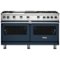 Viking - Professional 5 Series 8 Cu. Ft. Freestanding Double Oven LP Gas Convection Range - Slate Blue-Front_Standard