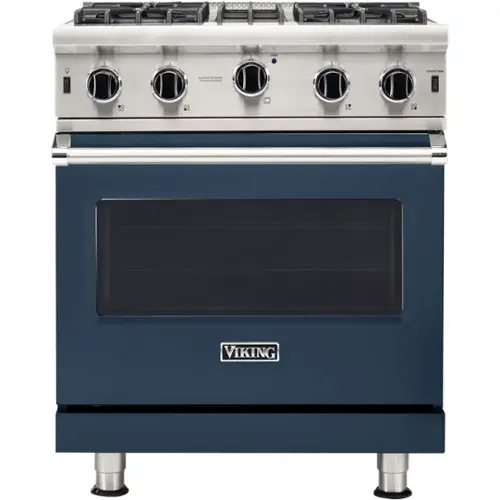 Front. Viking - Professional 5 Series 4.0 Cu. Ft. Freestanding LP Gas Convection Range - Slate Blue.