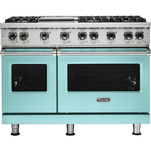 Viking - Professional 5 Series 6.1 Cu. Ft. Freestanding Double Oven LP Gas Convection Range - Bywater blue