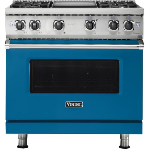 Viking - Professional 5 Series 5.1 Cu. Ft. Freestanding Gas Convection Range - Alluvial blue