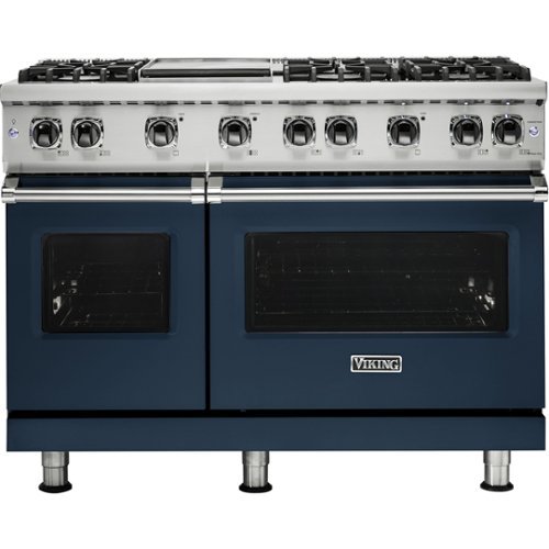 Viking - Professional 5 Series 6.1 Cu. Ft. Freestanding Double Oven LP Gas Convection Range - Slate blue