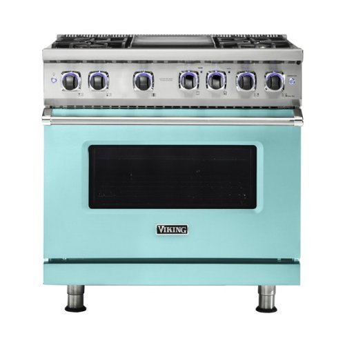 Viking - Professional 7 Series 5.1 Cu. Ft. Freestanding LP Gas Convection Range - Bywater blue