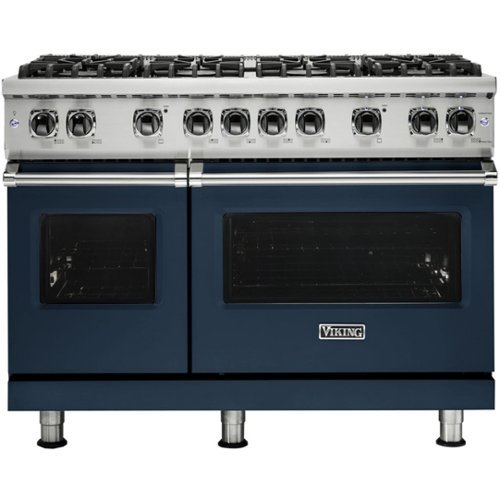 Viking - Professional 5 Series Freestanding Double Oven Gas Convection Range - Slate blue