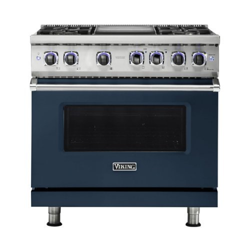 Viking - Professional 7 Series 5.1 Cu. Ft. Freestanding LP Gas Convection Range - Slate blue