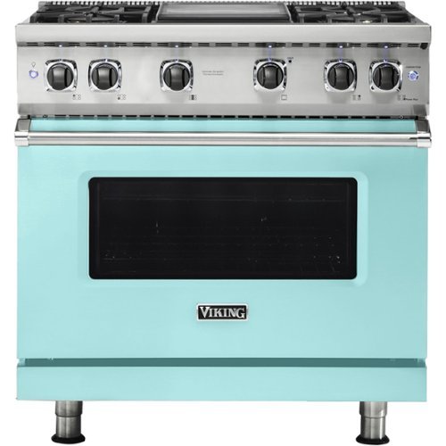 Viking - Professional 5 Series 5.1 Cu. Ft. Freestanding Gas Convection Range - Bywater blue