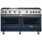 Viking - 8.0 Cu. Ft. 60"W. Professional 5 Series Freestanding Double Oven Gas Convection Range - Slate Blue-Front_Standard