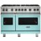 Viking - Professional 5 Series 6.1 Cu. Ft. Freestanding Double Oven LP Gas Convection Range - Bywater Blue-Front_Standard