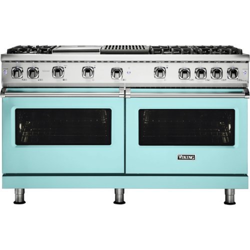 Viking - Professional 5 Series 8 Cu. Ft. Freestanding Double Oven LP Gas Convection Range - Bywater blue