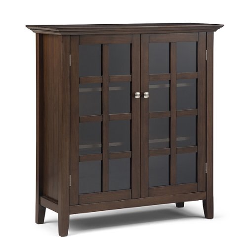 

Simpli Home - Acadian SOLID WOOD 39 inch Wide Transitional Medium Storage Cabinet in - Natural Aged Brown