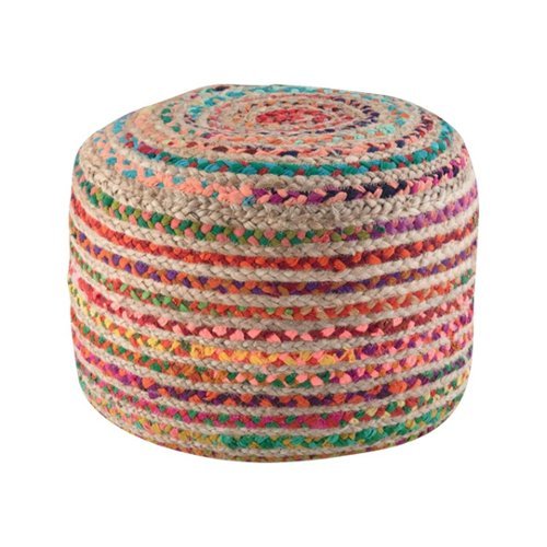 Simpli Home - Margo Round Contemporary Polystyrene/Cotton Pouf - Multicolor