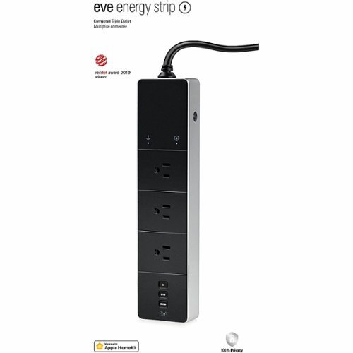 Eve  Energy Strip - Smart Triple Outlet & Power Meter with Apple HomeKit technology - Black/Silver BUY IN DUBAI