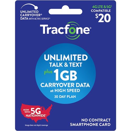 TracFone - $20 Smartphone Unlimited Talk & Text plus 1 GB Plan (Email Delivery) [Digital]