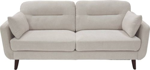 Serta - Sierra Mid-Century Modern 2-Seat Fabric Loveseat - Ivory