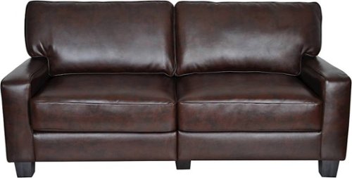Serta - RTA Palisades 3-Seat Bonded Leather Sofa - Kingston Chestnut