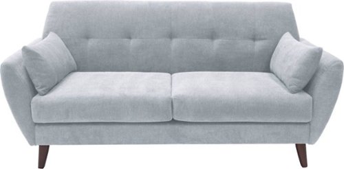 Elle Decor - Amelie Mid-Century Modern 3-Seat Fabric Sofa - Light Gray-Front_Standard 