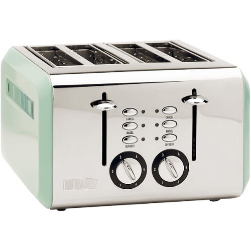 Haden Dorset 2-Slice  Toaster, ,Wide Slot for Bagels with Multi Settings Putty - Sage Green