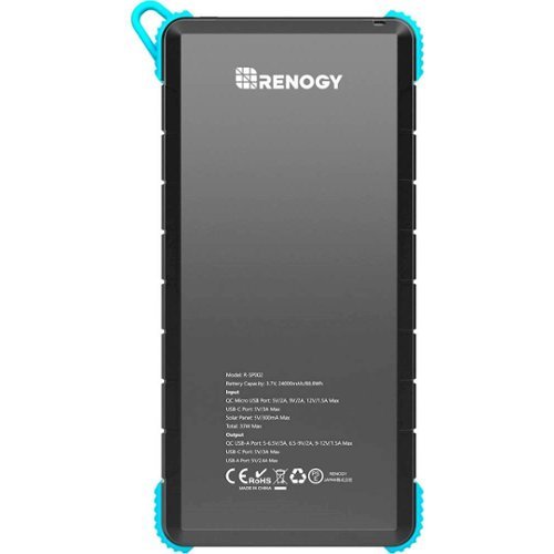 Renogy - E.POWER 24,000 mAh Portable Charger for Most USB-Enabled Devices - Black-Front_Standard 