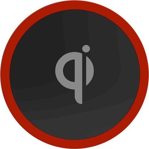 Azpen - 10W Qi Certified Fast Charge Wireless Charging Pad for iPhone/Android - Black/Red