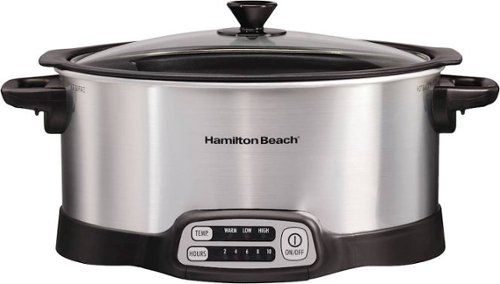 Hamilton Beach - 6qt Stovetop Sear and Cook Programmable Slow Cooker - Silver