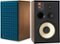 JBL - 12" 3-Way Bookshelf Loudspeakers (Each) - Satin Walnut Wood Veneer With Blue Grille-Front_Standard