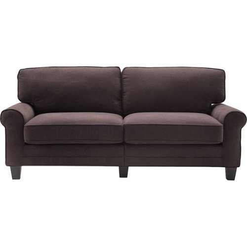 Serta - Copenhagen 3-Seat Fabric Sofa - Dark Brown