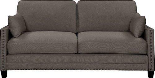 Elle Decor - Bella 3-Seat Woven Fabric Sofa - Gray