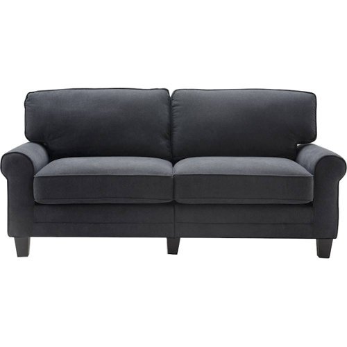 Serta - Copenhagen 3-Seat Polyester Fabric Sofa - Charcoal