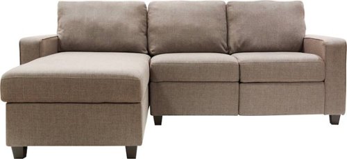Serta - Palisades Contemporary Fabric Reclining Sectional - Oatmeal