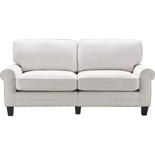 Serta - Copenhagen 3-Seat Polyester Fabric Sofa - Cream
