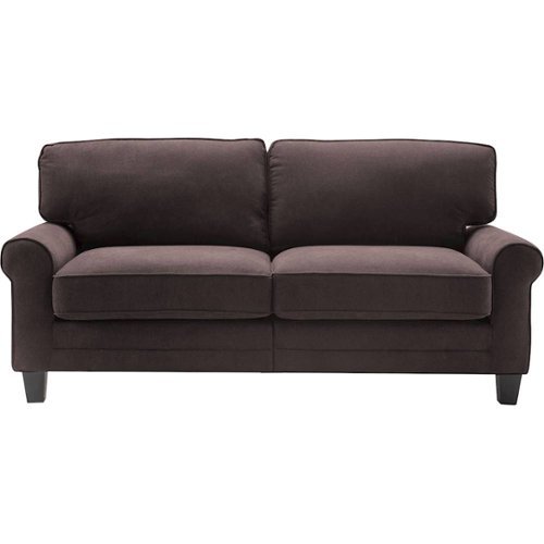 Serta - Copenhagen 3-Seat Fabric Sofa - Dark Brown