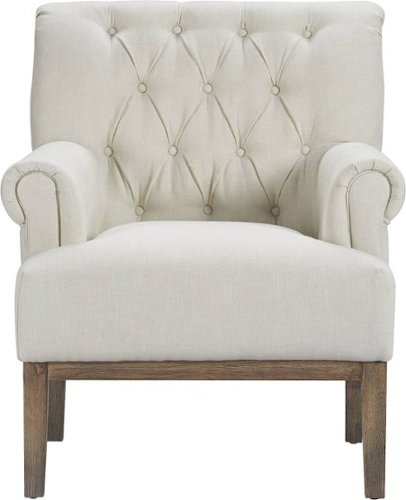 Finch - Westport Vintage Polyester & Polyester Blend Fabric Accent Chair - Ivory Linen