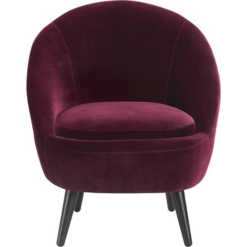 Elle Decor - Nico Accent Chair with Ottoman - French Merlot Red