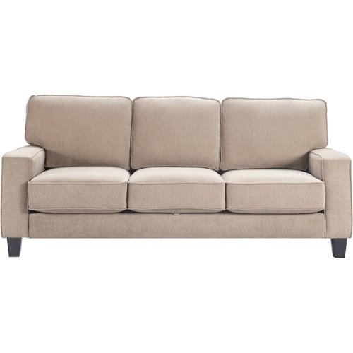 Serta - Palisades Modern 3-Seat Fabric Sofa - Soft Beige-Front_Standard 