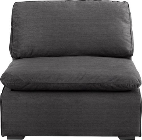Click Decor - Symphony Fabric Armless Seat Module - Dark Charcoal