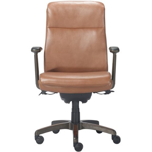 La-Z-Boy - Dawson Faux Leather and Wood Frame Executive Chair - Saddle Brown