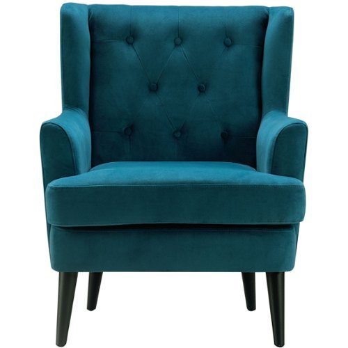 Elle Decor - Traditional Wing Chair - French Teal