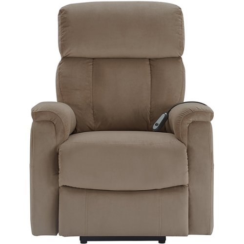 Click Decor - Contemporary Recliner With Storage Pockets - Taupe-Front_Standard 