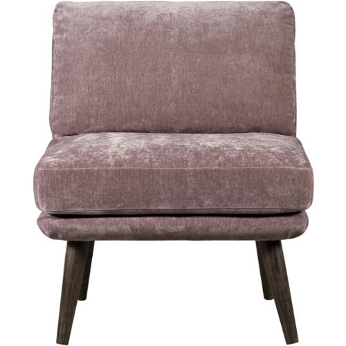 Elle Decor - Sophie Mid-Century Modern Wood & Crushed Velvet Accent Chair - French Mauve