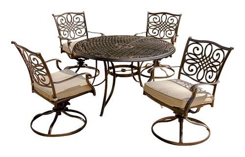 Hanover - Traditions Series Patio Dining Set (5-Piece) - Black