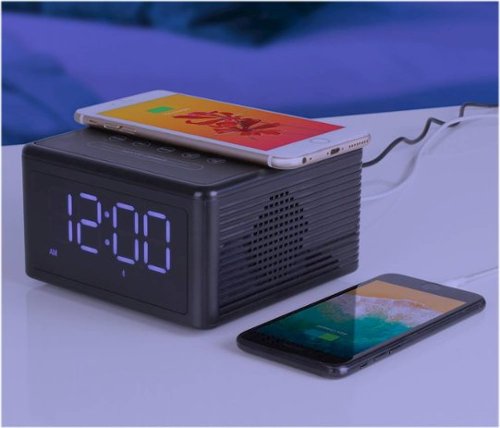 Aluratek Wireless Charging FM Clock Radio - Black WHERE TO BUY